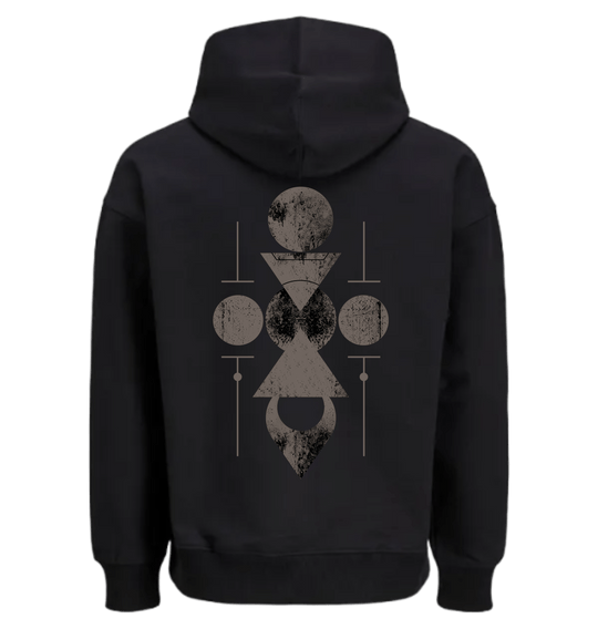 Black Printed Hoody Back