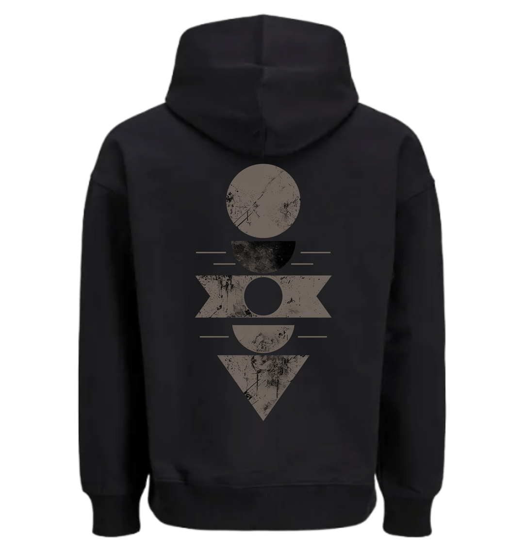 Black Printed Hoody Back