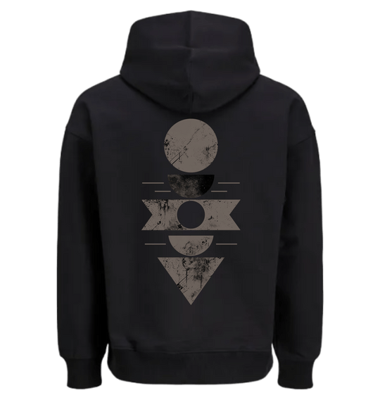 Black Printed Hoody Back