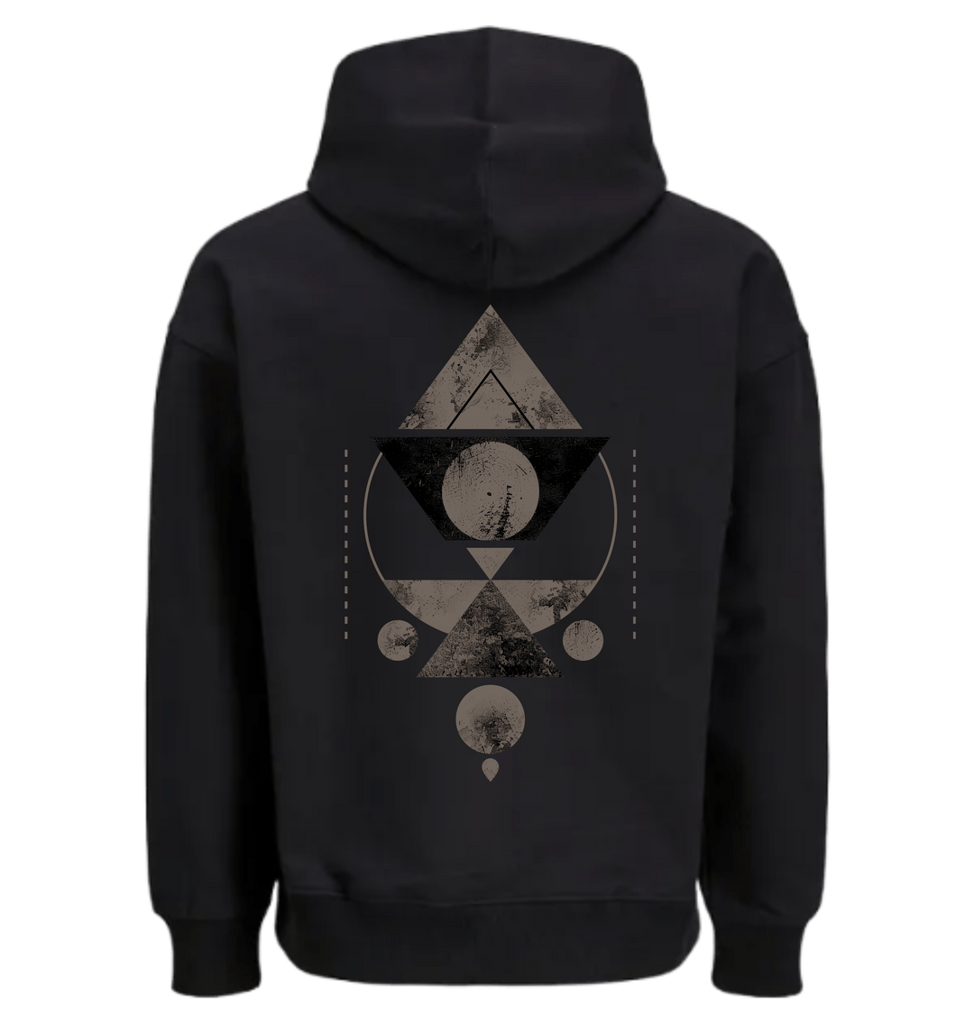 Black Printed Hoody Back