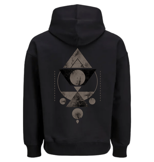 Black Printed Hoody Back